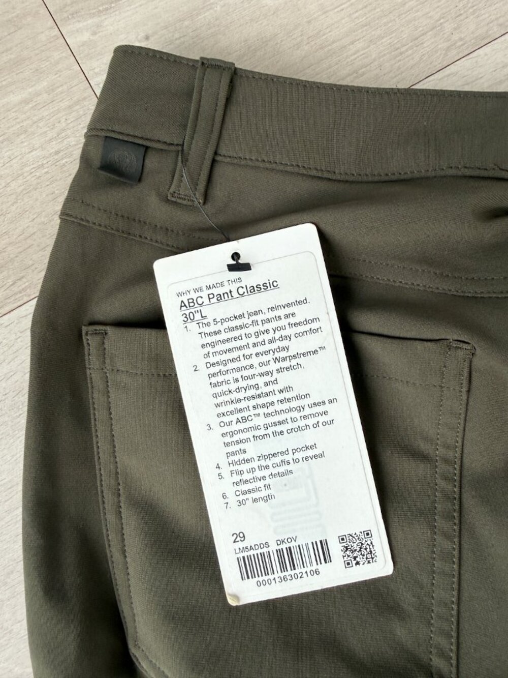 ABC Classic-Fit 5 Pocket Pant Warpstreme Rainforest Green 29W 30L - Picture 6 of 6